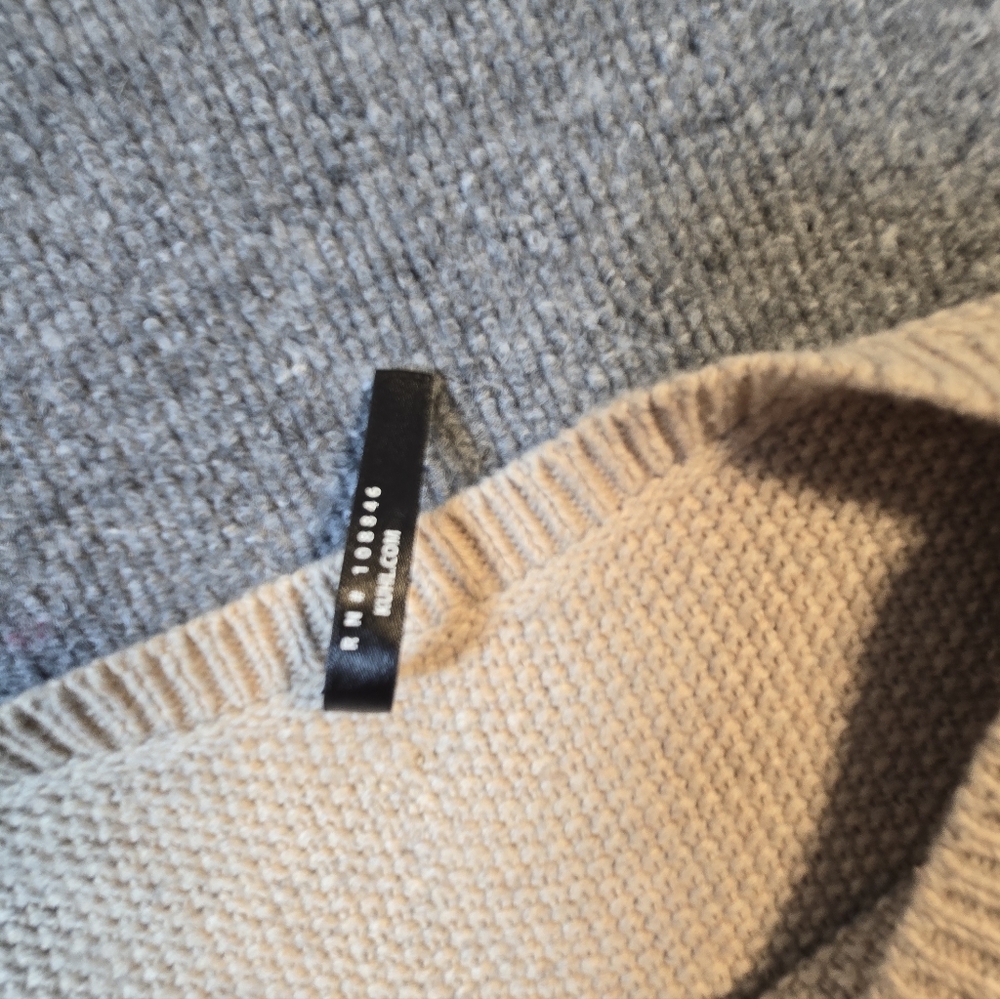KÜHL Colorblock Boat Neck‎ Knit Sweater Cream Orange Blue Size Small Cotton Wool - Picture 9 of 13